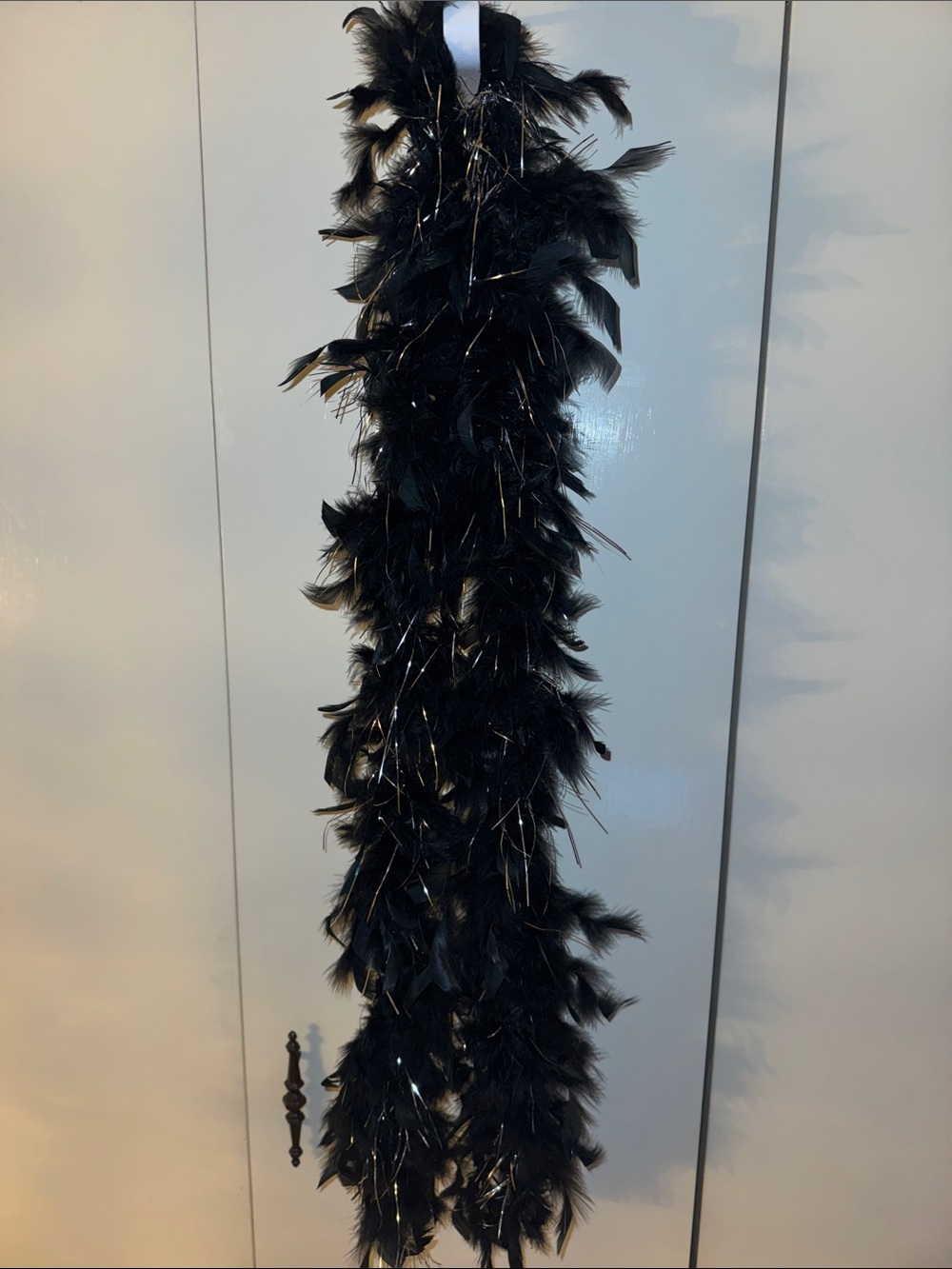 6ft Black & Silver Feather Boa